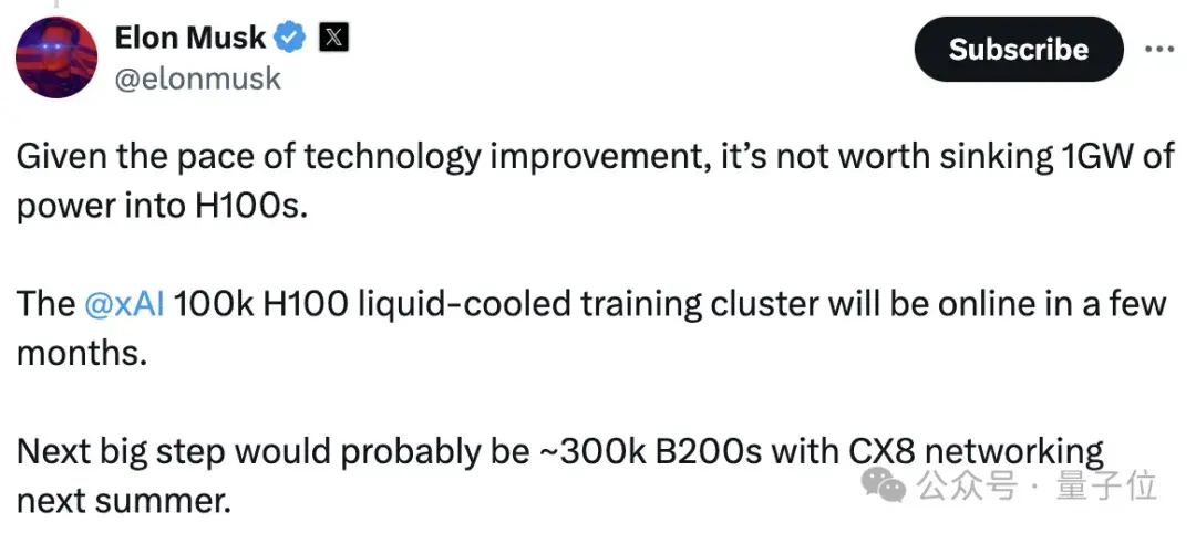 马斯克狂揽10万块H100，自建世界最强AI超算，下一代模型训练开始